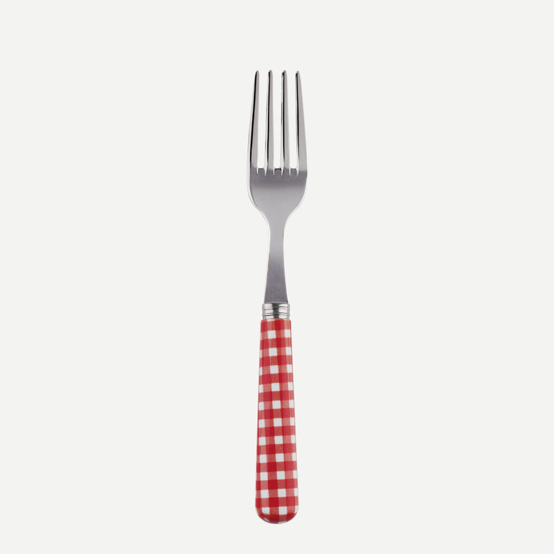 Sabre Vichy Gingham Small Fork - Red