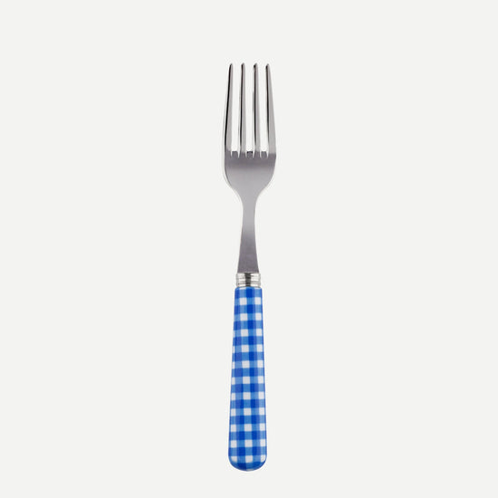 Sabre Vichy Gingham Small Fork - Lapis Blue