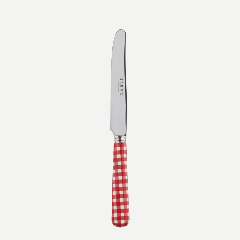 Sabre Vichy Gingham Breakfast Knife - Red