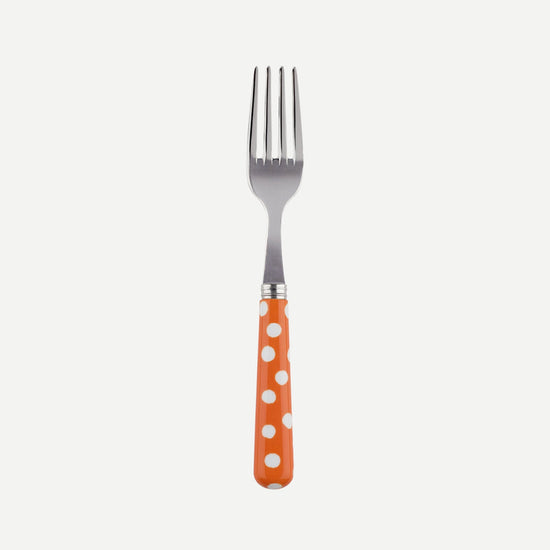 Sabre White Dots Small Fork - Orange