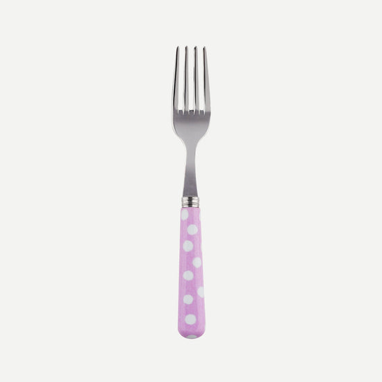 Sabre White Dots Small Fork - Pink