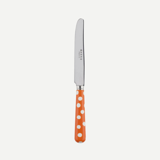 Sabre White Dots Breakfast Knife - Orange