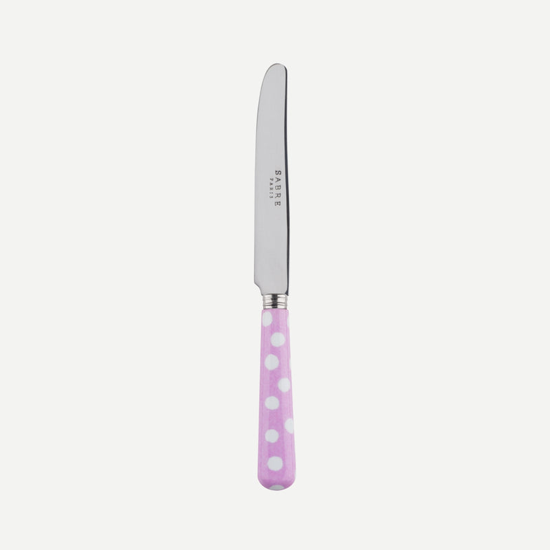 Sabre White Dots Breakfast Knife - Pink