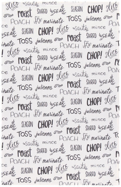 Floursack Dishtowel Set/2 - Kitchen Words Black