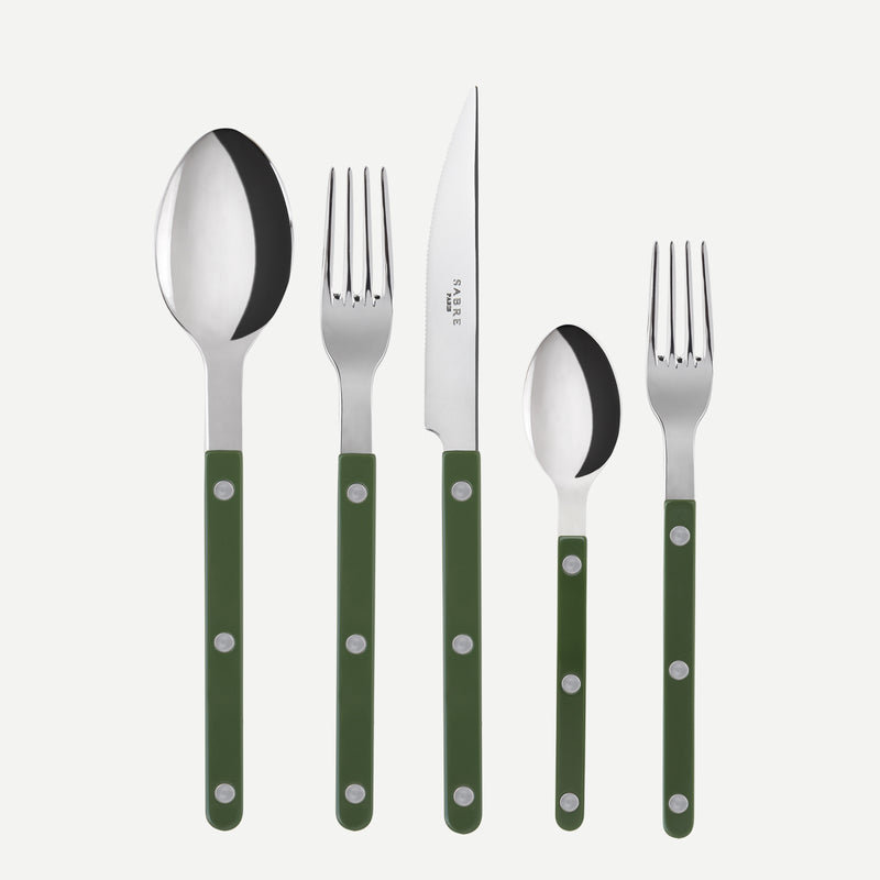 Sabre Bistrot Solid 5pc Place Setting - Dark Green