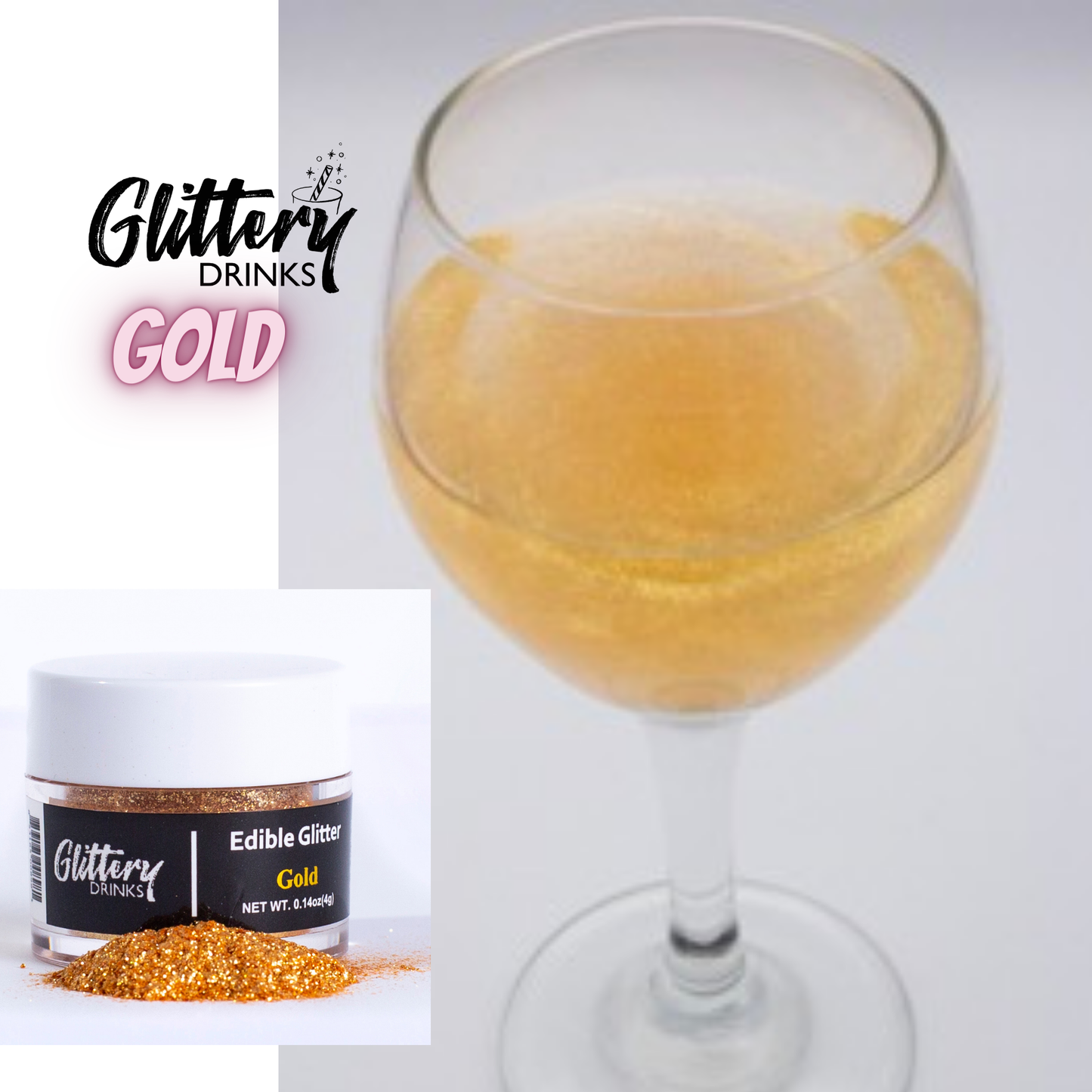 Edible Shimmer Powder for Drinks - Gold