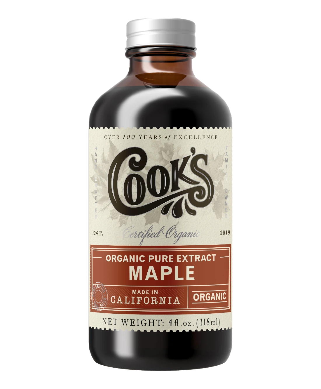 Organic Pure Maple Extract: 16 Oz