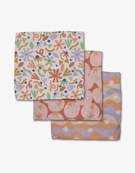 Geometry Summer Floral Party Dishcloth Set