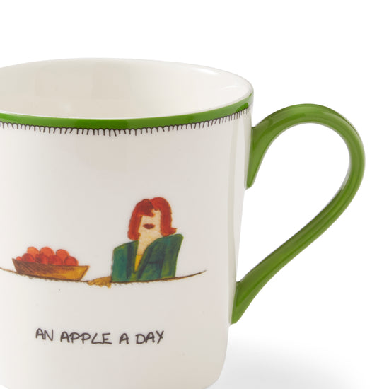 Portmeirion Kit Kemp Doodles Mug 12oz - An Apple A Day