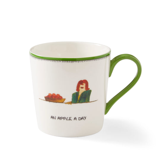 Portmeirion Kit Kemp Doodles Mug 12oz - An Apple A Day