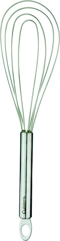 Flat Whisk 8" SS Frosted Silicone