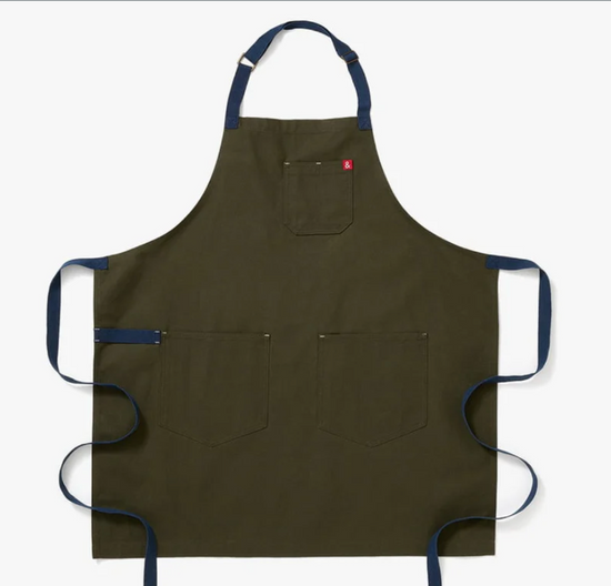 Hedley & Bennett The Essential Apron - Olive Green Navy Straps