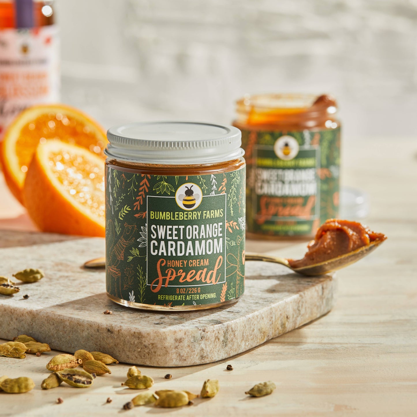 NEW! Sweet Orange Cardamom Honey Cream Spread