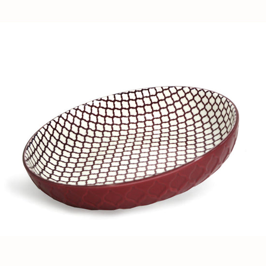 Textured Shallow Bowl - Red