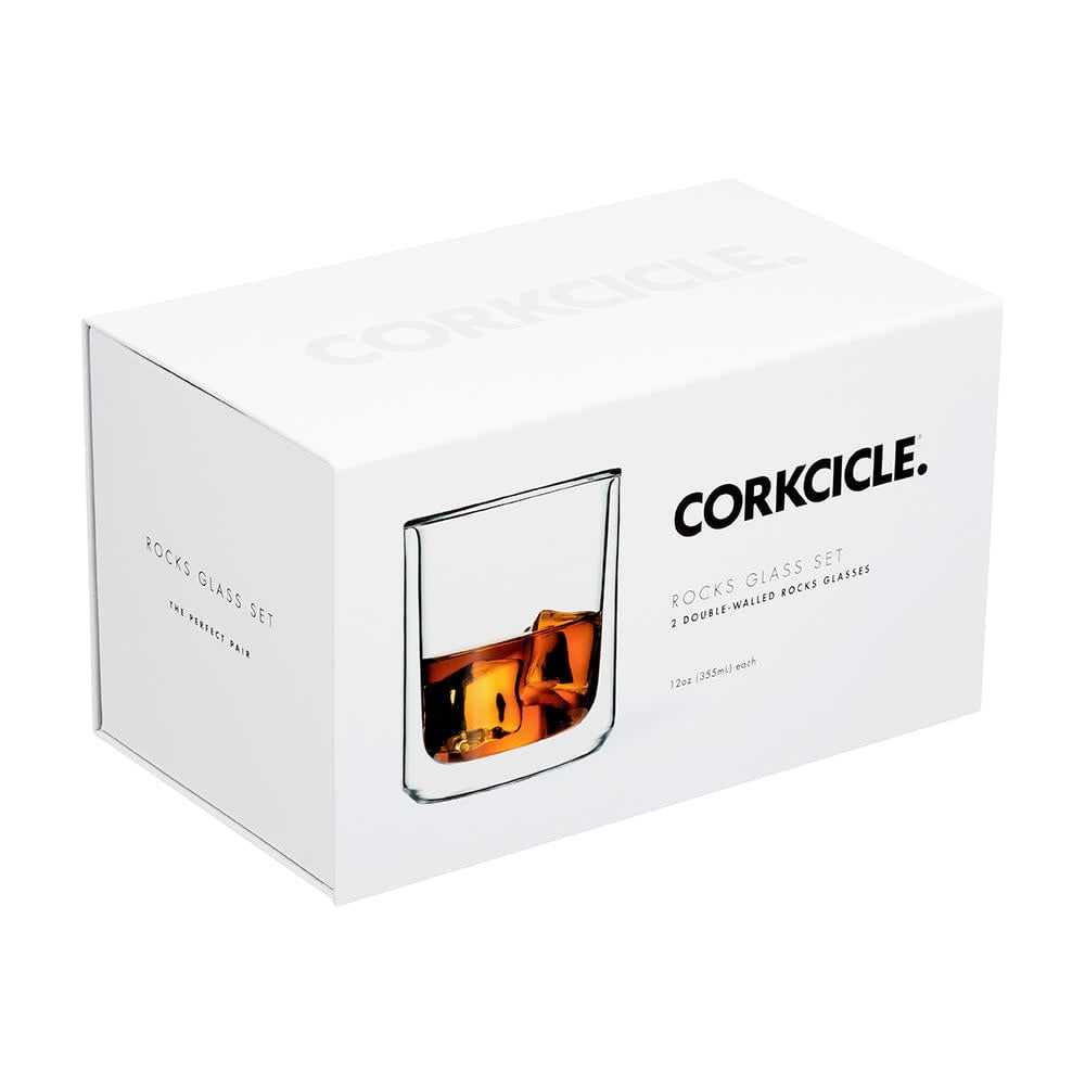 Corkcicle Rocks Glass Set - Double Walled Rocks Glasses 355ml