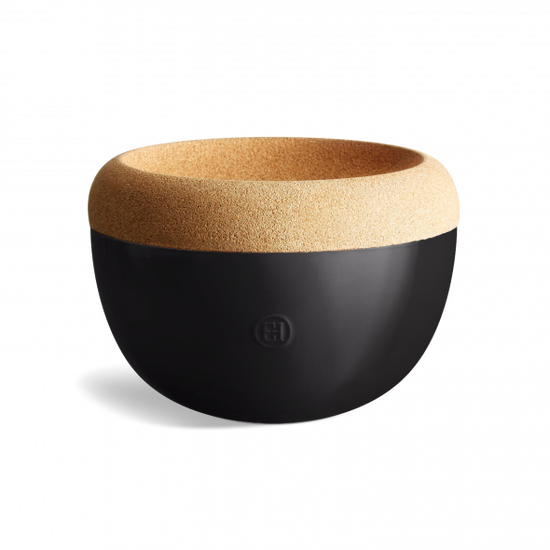 Emile Henry Deep Storage Bowl w Cork Lid - Truffle