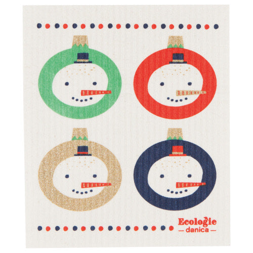 Swedish Dishcloth - Snowman Ornament