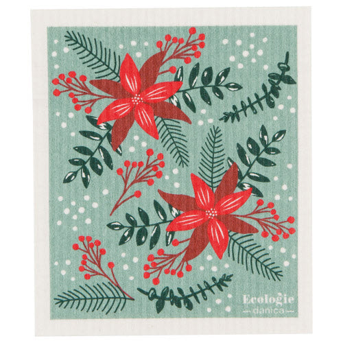 Swedish Dishcloth - Poinsettia