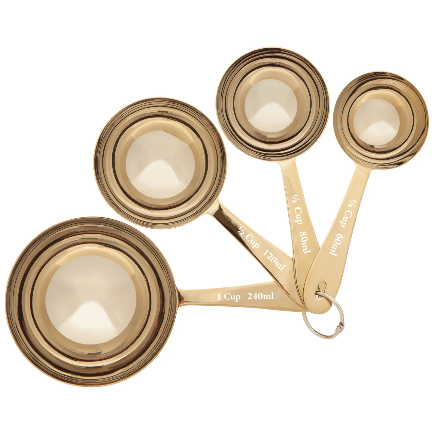 Gold stainless steel measuring cups Set of 4, Simons Maison, Cooking  Utensils & Containers