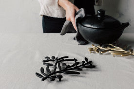 Metal Branch Trivet - Matte Gold