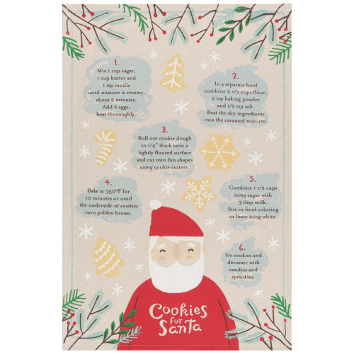 Cotton Dishtowel - Cookies for Santa