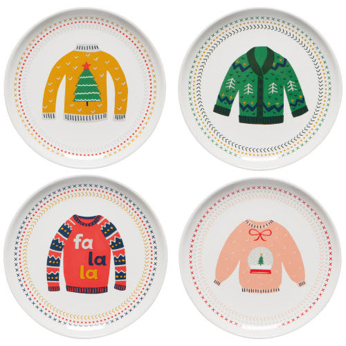 Holiday Apple Plates - Ugly Christmas Sweater