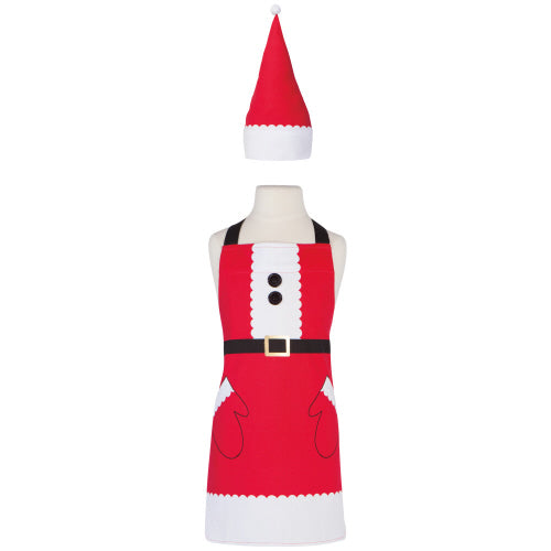 Kids Holiday Apron & Hat Set - Santa Daydream