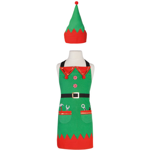 Kids Holiday Apron & Hat Set - Elf Daydream