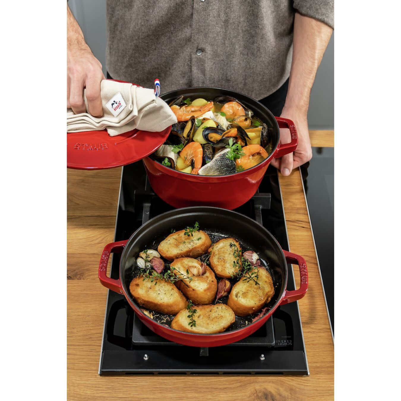 Staub 3pc Stackable Set - Cherry