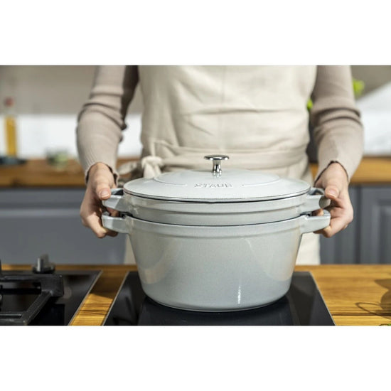 Staub 3pc Stackable Set - White Truffle