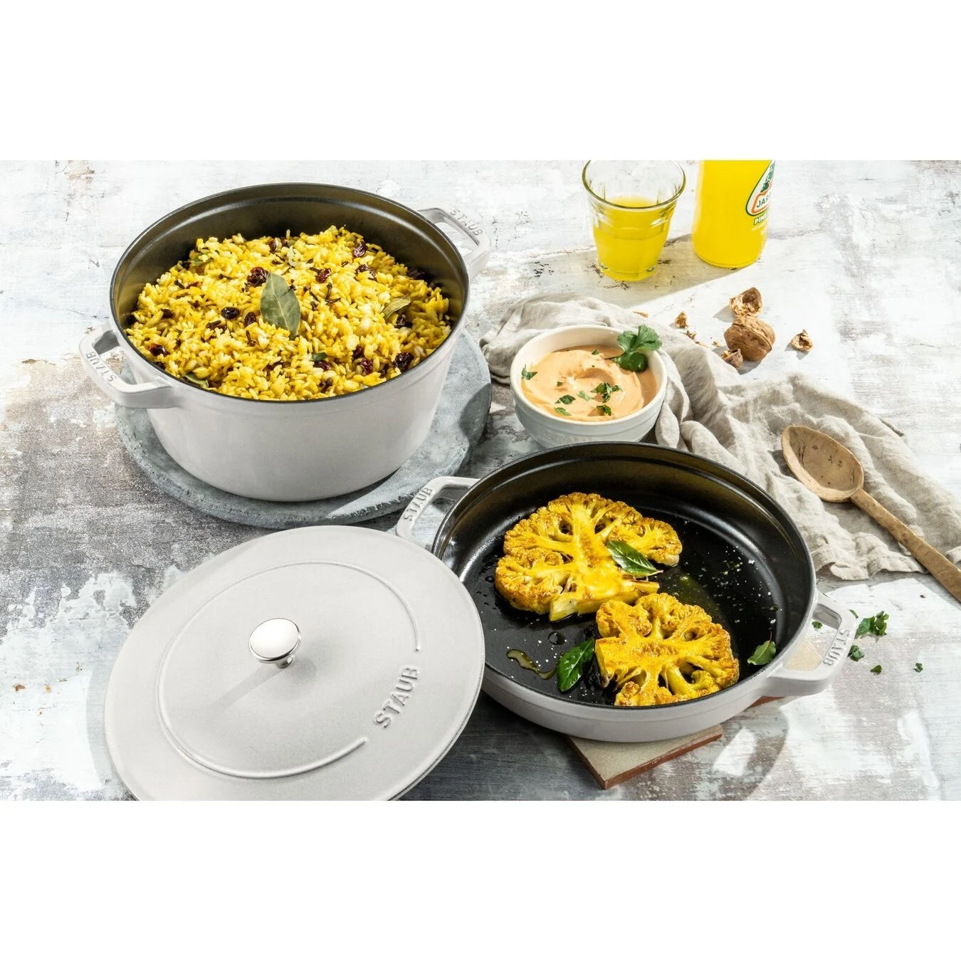 Staub 3pc Stackable Set - White Truffle