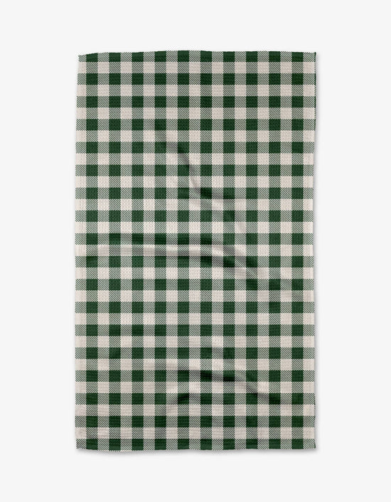 Geometry Christmas Gingham Tea Towel