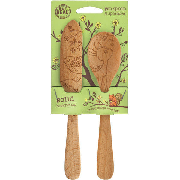 Beechwood Jam Spoon & Spreader Set - Woodland