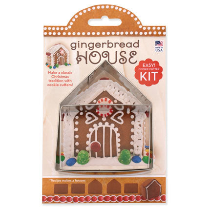 Cookie Cutter w/ Recipe - Gingerbread House Kit 4"
