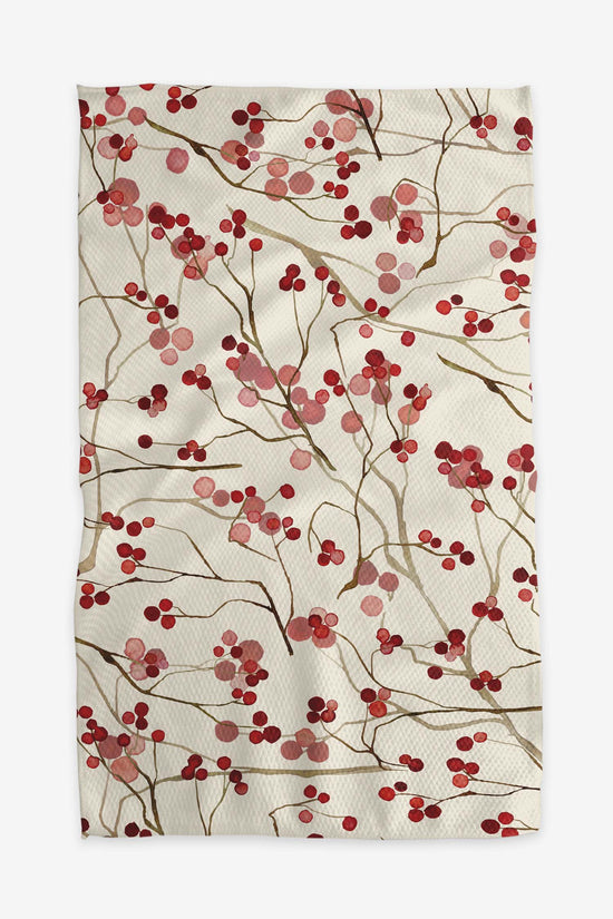 Geometry Kitchen Tea Towel - Berry Branches