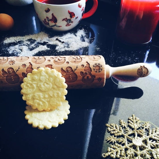 Embossed Rolling Pin - Snowman