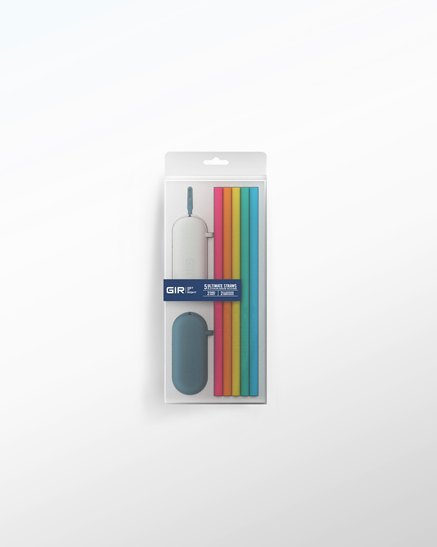 GIR Silicone Straw 5-Pack: Bright Set