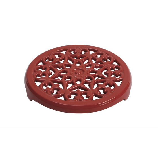 Staub Round 9" Red Lilly Trivet