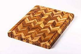 TeakHaus Herringbone Board - Juice Canal and Handgrip - 20x16x1.5"